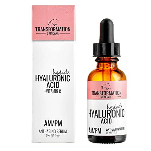 Vitamin C Serum, Hyaluronic Acid Serum for Face, Anti Aging, Wrinkle Serum, Skin Care Products, Smooth & Tightening Skincare, Dark Spot Remover_2 See Transformation Skincare, 1 oz