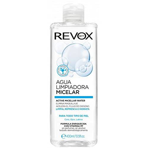 Revox B77 Cleanse Micellar Water - Active, 400ml, Facial Cleanser to Remove Dirt, Dead Cells & Make-Up, Professional Makeup Remover for All Skin Types, Facial & Skin Cleanser