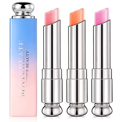 Aloe Vera Lipstick Color Changing Long Lasting Lip Care Nutritious Plumper Lip Balm Long Lasting Waterproof Moisturizing (2 Pack)