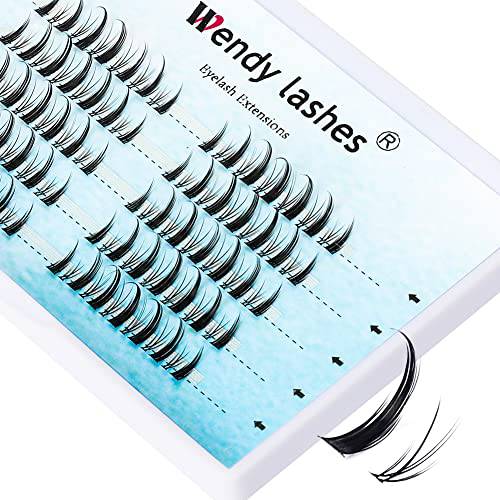 DIY Eyelash Extension 3D Effect Individual Lash Clusters Volume Lashes Natural Curl Glue Bonded Soft Lash Extensions by WENDY LASHES
