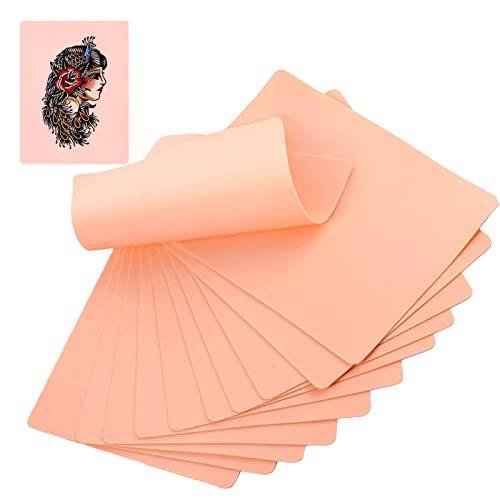 Deamos Fake Skin Practice 12pcs - Blank Skin Practice Double Sides 7.4*5.6 Tattoo Skin Practice Microblading Eyebrow Tattoo Skin for Beginner and Artist