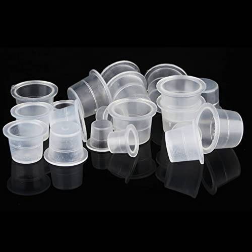 Usiriy Ink Caps Cups, 300Pcs Pigment Cups Mixed Tattoo Caps Plastic Cups Microblading Tattoo Cups for Ink and Pigment 10 Small 12 Medium 14 Large Tattoo Ink Caps Tattoo Ink Cups