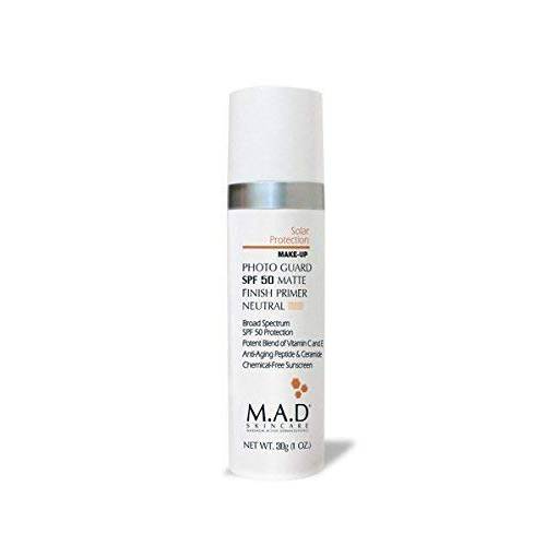 M.A.D Skincare Solor Protection Photo Guard SPF 50 Matte Finish Primer - Anti-Aging (Neutral/Medium)
