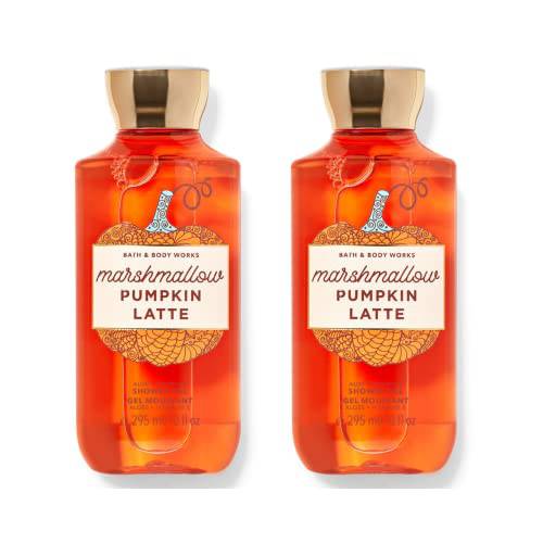 Bath and Body Works Gift Set of 2 - 10 Fl Oz Shower Gel (Marshmallow Pumpkin Latte), Multicolor