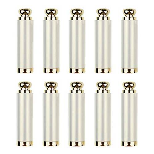 Empty Lip Balm Tubes 3.5ml Lipstick Tubes with Symphony White Gold Lid Plastic Lip Lipstick Container Tube Round Refillable Containers for DIY Homemade Lip Balm Cosmetic Makeup,10 Pack
