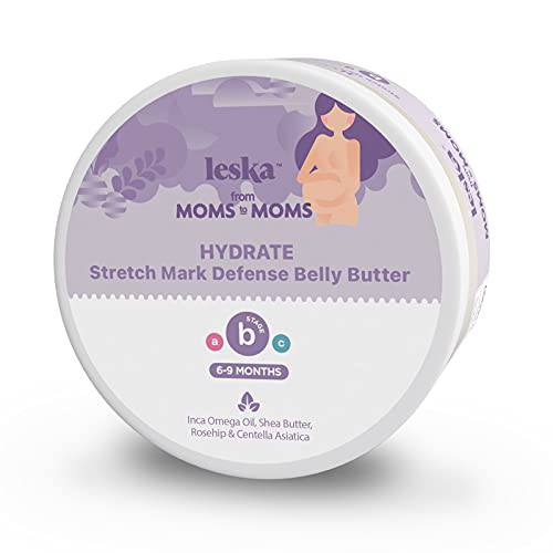Leska Maternity Stretch Mark Belly Butter | STAGE B: HYDRATE Stretch Mark Defense Belly Butter (Pregnancy Months 6-9) | Part of a Complete 3 Part Pregnancy Skin Care System | New Mom Gifts (4.93oz)