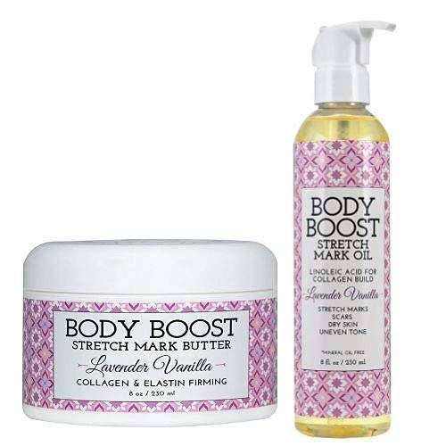 Body Boost Lavender Vanilla Stretch Mark Butter and Oil Duo