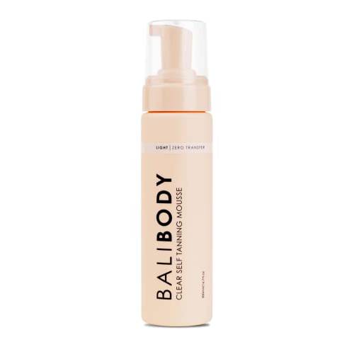 BALI BODY Clear Self Tanning Mousse | Transparent water to foam formula contains no colour guide, making it a clean & easy way to achieve the perfect fake tan at home | 200ml/6.7fl oz | 100% Australian Made & Vegan