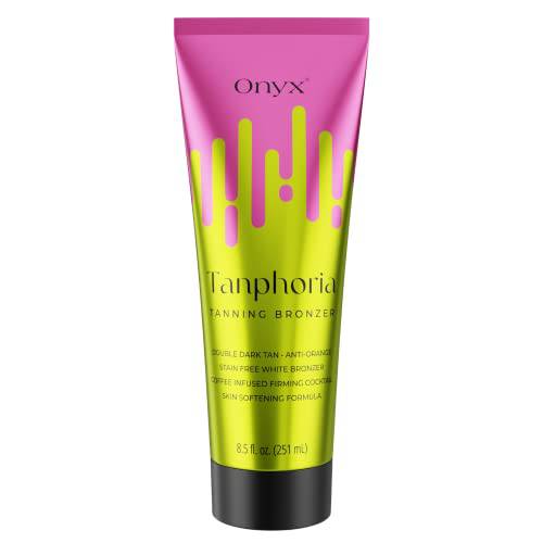 Onyx Tanphoria Bronzer Tanning Lotion - Tan Enhancer for Ultra Dark Tan Results - Gradual Tanning Lotion - Aloe Vera Boost - Coffee Blend for Skin Firming