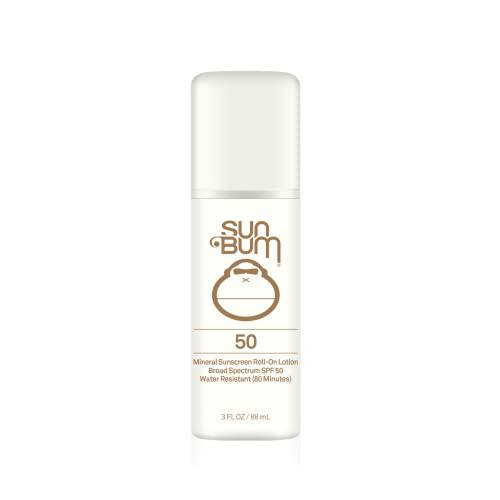 Sun Bum Mineral SPF 50 Sunscreen Roll-On Lotion Vegan and Reef Friendly Octinoxate & Oxybenzone Free Broad Spectrum Moisturizing UVA/UVB Easy Roller Ball Sunscreen Lotion with Zinc and Vitamin E 3 oz