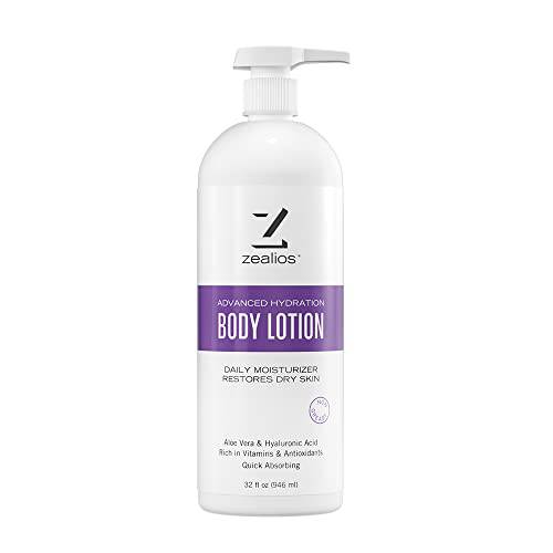 Zealios Swimmers Lotion Non-Greasy - Hydrates & Moisturizes Skin from Pool Chemicals/Salt water - Vitamin & Antioxidant Chlorine Neutralizing Skin Repair 32oz