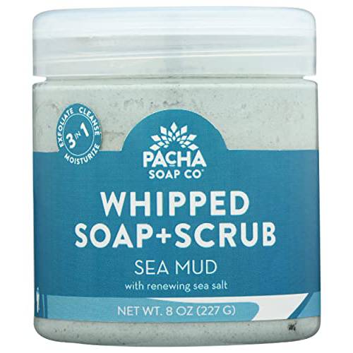 PACHA SOAP Sea Mud Whipped Soap Scrub, 8 OZ