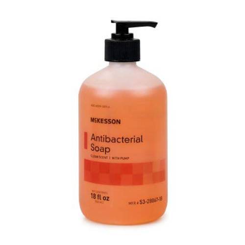 McKesson Antibacterial Soap with Pump Bottle, Clean Scent, 18 oz, 1 Count