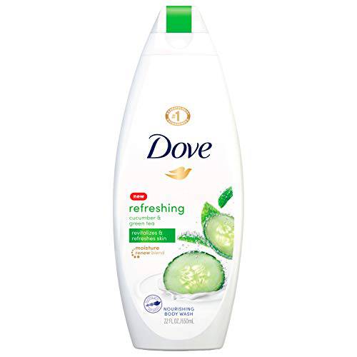 Dove Refreshing Body Wash Revitalizes and Refreshes Skin Cucumber and Green Tea Effectively Washes Away Bacteria While Nourishing Your Skin, 22 oz