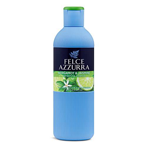 Felce Azzurra Bergamot And Jasmine - Refreshing Essence Body Wash - Enriched By Hints Of Amber And Cinnamon - Intense And Regenerating Fragrance - Naturally Moisturizes For Comfortable Skin - 22 Oz