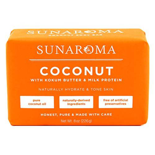 Sunaroma Soap Bar Coconut 8 Ounce (236ml) (6 Pack)