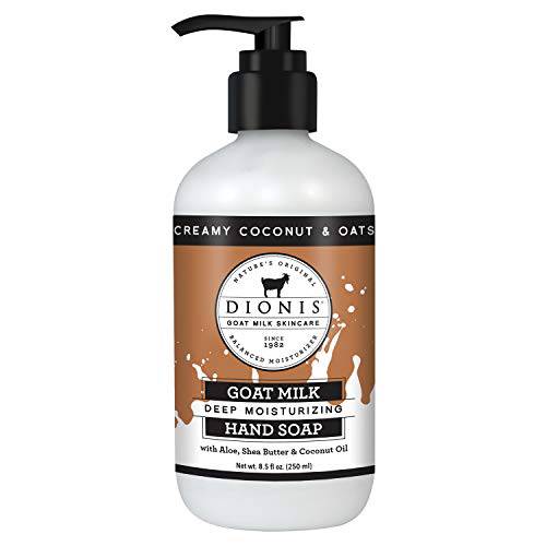Dionis - Goat Milk Skincare Creamy Coconut & Oats Scented Hand Soap (8.5 oz) - Made in the USA - Cruelty-free and Paraben-free