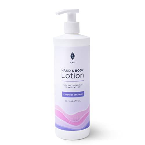 Lee Beauty Professional Lavender Geranium Shea Butter Body Lotion with Coconut Oil, 16oz