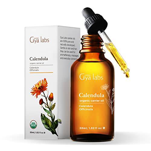 Gya Labs USDA Calendula Oil Organic for Skin (1.02 oz) - 100% Natural Calendula Carrier Oil for Face