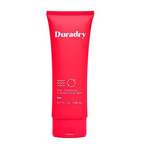Duradry Body Wash Odor Control - Deep Cleansing and Deodorizing, Neutralizes Odors while Nourishing your Skin, Infused with Vitamins and Minerals - Aqua, 8.5 Fl Oz (Pack of 1)
