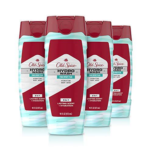 Old Spice Hydro Body Wash for Men, Pure Sport Plus Scent, Hardest Working Collection, 16.0 oz (Pack of 4)