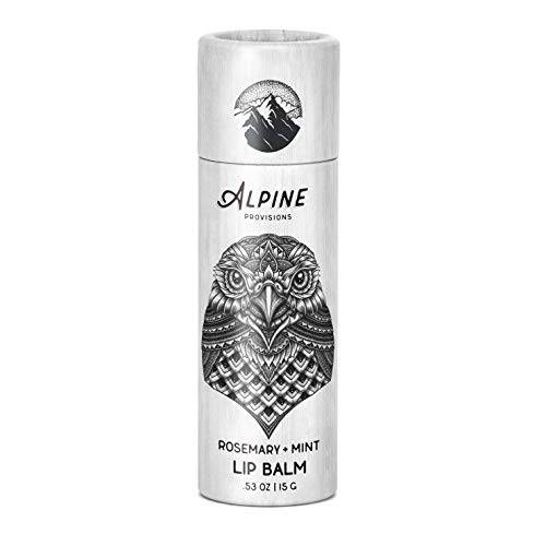 Alpine Provisions Vegan Lip Balm, Rosemary + Mint, .53 oz Plastic-free Paper Tube