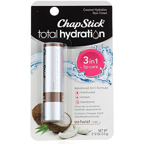 ChapStick Total Hydration 3-in-1 Lip Care Coconut Hydration 0.12 oz (Pack of 6)