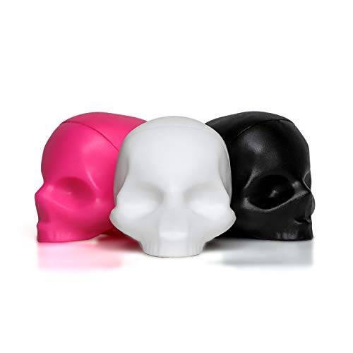 Rebels Refinery 3-Piece Neapolitan Skull Lip Balm Bundle - Pink Passion Fruit, Black Mint & White Vanilla