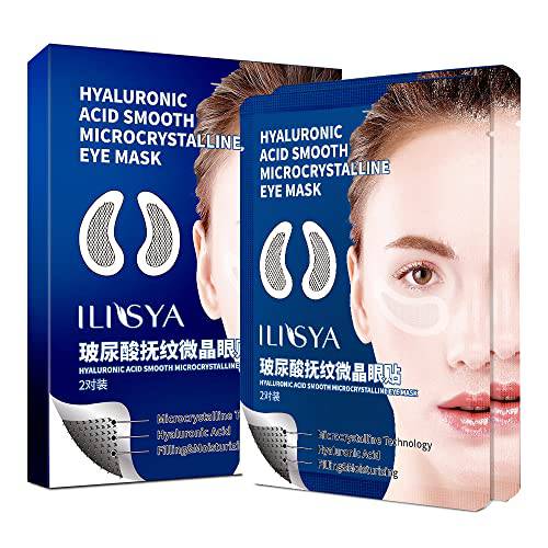 ROUSE Microcrystal Under Eye Patches Hyaluronic Acid Dissolving Microcrystalline Eye Treatment Mask Micro Under Eye Gel Pads for Puffy Eyes Undereye Bags Dark Circles-2 Pairs (4pcs)