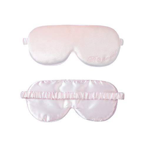 Gsultron Eye Mask for Sleeping 100% Light Block Velvet Four Colors for Women Adjustable Strap Easy-to-Adjust Headband for Head Relief (Pink)