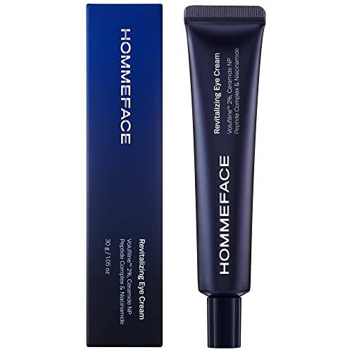 HommeFace Anti-Aging Revitalizing Eye Cream for Men with Volufiline 2%, Ceramide & Collagen, 1.05 oz