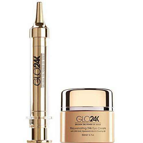 GLO24K Eye Care Set with our 24k Instant Facelift Cream & Eye Cream. For Your Eyes Only Glow with GLO24K