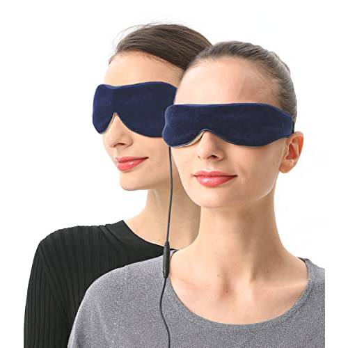 Aroma Season Electric Heated Eye Mask & Microwavable Heat Eye Compress with Flaxseed for Dry Eyes, SPA Warm Eye Mask, Relief Eye Fatigue (2 Packs)
