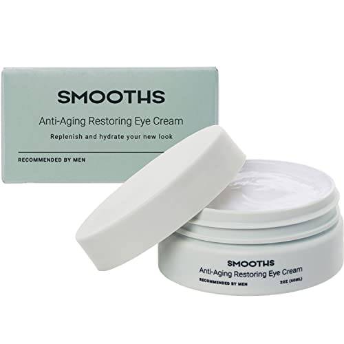 SMOOTHS Eye Cream for Men - 2oz Anti Aging Restoring Eye Cream and Dark Spot Corrector - Dark Circle Defense Ideal for Dark Circles and Puffiness - Proudly Made in the USA