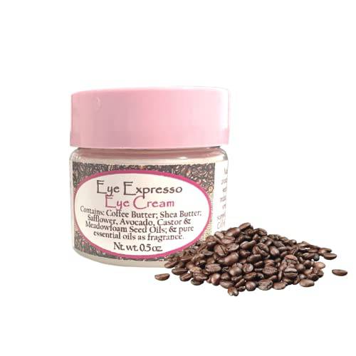 Soaplicity- 100% All-Natural Eye Cream Balm w/ Coffee Extract & Natural Caffeine | Hydrating Under Eye Bags Treatment Reduce Puffiness, Dark Circles, Reduces Fine Lines and Wrinkles | Camellia Oil, Coffee Butter, and key Essential Oils Cypress, Frankincense & More