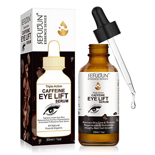 Caffeine Eye Serum, Eye Lift Serum with Vitamin C, Hyaluronic Acid, Collagen - Reduces Puffiness, Dark Circles, Under Eye Bags 1 oz / 30 ml