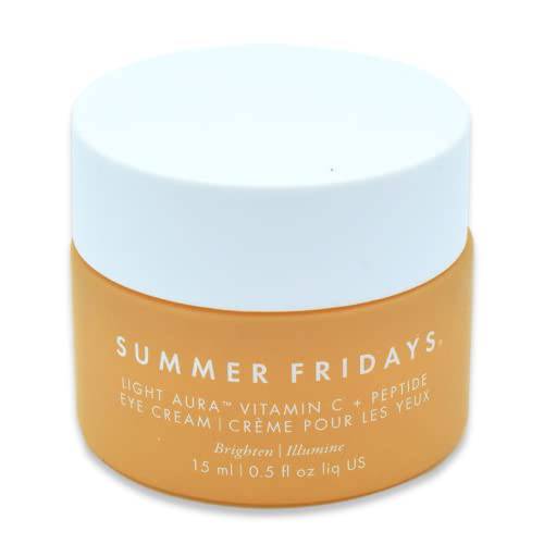 Summer Fridays Light Aura Vitamin C + Peptide Cream, Brightening, Tightening, and Illuminating Eye Cream, 0.5 Fl Oz