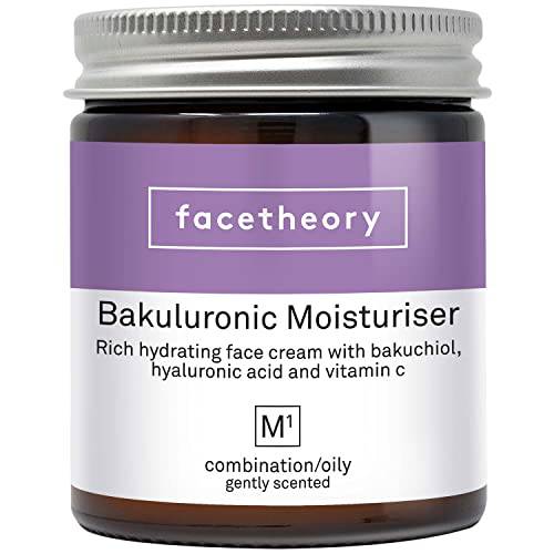 facetheory Bakuluronic Moisturizer M1 - Face Cream with Shea Butter, Bakuchiol Moisturizer that Hydrates and Revitalizes Skin, Vegan and Cruelty-Free, Made in the UK | Mandarin Scent | 1.7 Fl Oz