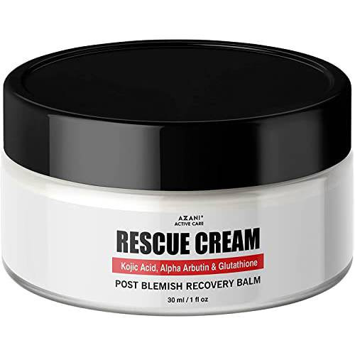 AZANI Acne Rescue Cream | Post Blemish Recovery Cream, Acne Scars, Dark Spots, Red marks & bumps |Kojic Acid, Alpha Arbutin, Glutathione|Acne Spots, Pigmentation| Women & Men 1 Oz