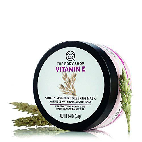 The Body Shop Vitamin E Sink-In Moisture Sleeping Mask, 100% Vegan PM Face Mask,3.4 Ounce