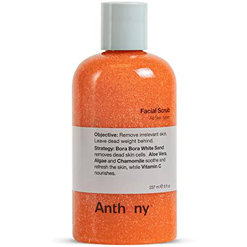 Anthony Facial Scrub – Men’s Exfoliating Face Wash with Vitamin C, Aloe, Chamomile and Algae for Deep Cleansing and Detoxifying (8 Fl Oz (Pack of 1))