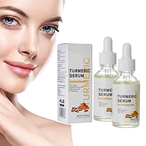 HZYPPDIAN 2Pcs 2022 Facial Natural New Turmeric Repair Facial Essence,Turmeric Dark Spot Repair Facial Serum to moisturise dull and dry skin (30ml), 1 Fl Oz (Pack of 2)