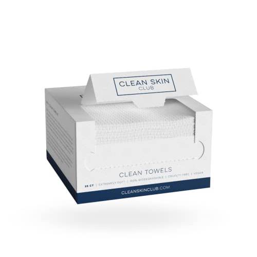Clean Skin Club Clean Towels | Worlds 1ST Biodegradable Face Towel | Dermatology Tested & Approved | Vegan & Cruelty Free | Super Soft For Sensitive Skin | Dry Towelettes (2 Pack (Most Popular))…
