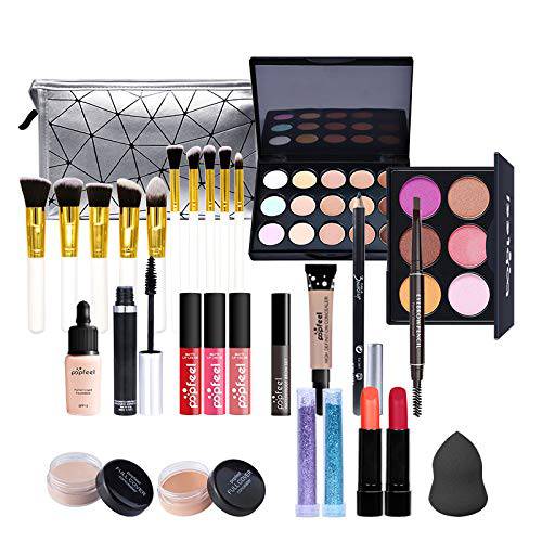 All-In-One Makeup Kit, 28 Pcs Complete Makeup Gift Set Full Kit Combination with Eyeshadow Blush Lipstick Concealer etc, Essential Starter Bundle for Women, Pro Multi-purpose Beauty Cosmetic Set2