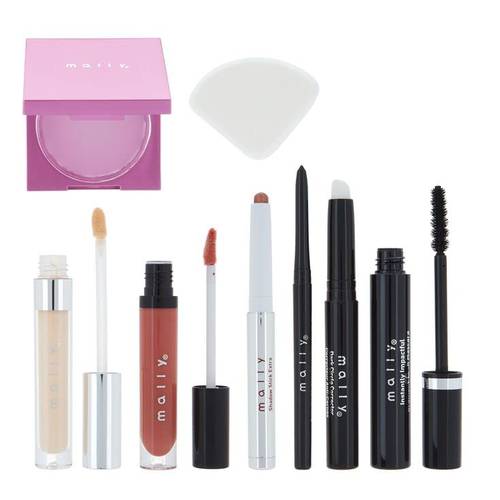 Makeup Mally 25 Piece Assorted Lot - Set Includes Face Defender Primer Concealer Foundation Evercolor Mascara Setting Powder Gloss Bronzer Lipstick Lip Crayon Custom Blush Primer Lip Kit Finishing Powder Brow Pencil Eyeshadow Face Contour Liquid Eyeliner and More All New