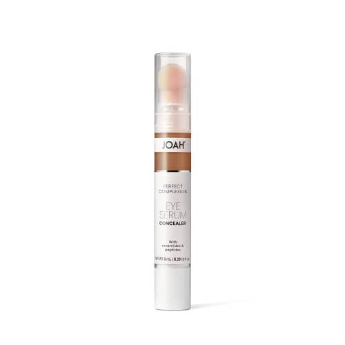 JOAH Perfect Complexion Eye Serum Concealer, Hydrating Under Eye Makeup and Skincare for Dark Circles and Puffiness, Dark Warm