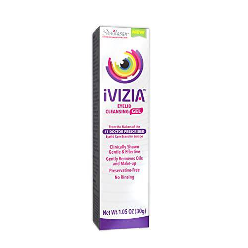 iVIZIA Eyelid Cleansing Gel for Sensitive Eyelid Cleansing, Preservative-Free, No Rinse, Gentle Makeup Remover Gel, Ophthalmologically Tested, 1.05 oz Tube