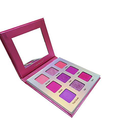YMH BEAUTE Highly Pigmented Eyeshadow Palette, 9 Neon Pink Matte Shimmer Eye Shadow Palettes Makeup Pallet Long-Lasting Blendable Waterproof Colorful Cruelty-free Eye Shadows (Pink)