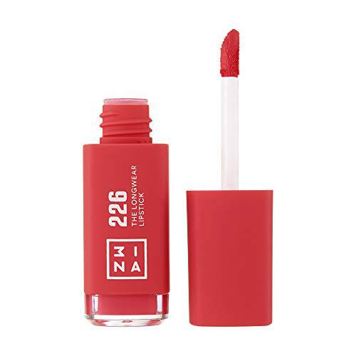 3ina The Longwear Lipstick 226 - Naturally Hydrating, Fast Drying - Shades That Stay All Day And Suit Every Skin Tone - Cruelty Free, Paraben Free, Vegan Cosmetics - Coral Color - 0.23 Oz