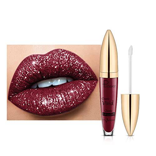 Jacshy Metallic Glitter Liquid Lipstick Makeup, Long Lasting&Waterproof, Diamond Shining Unique Charming Attractive Cosmetics Makeup (2)